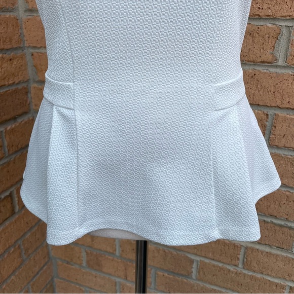 REVIEW White Peplum Top Size 8 Casual Work Office Corporate - Picture 3 of 7